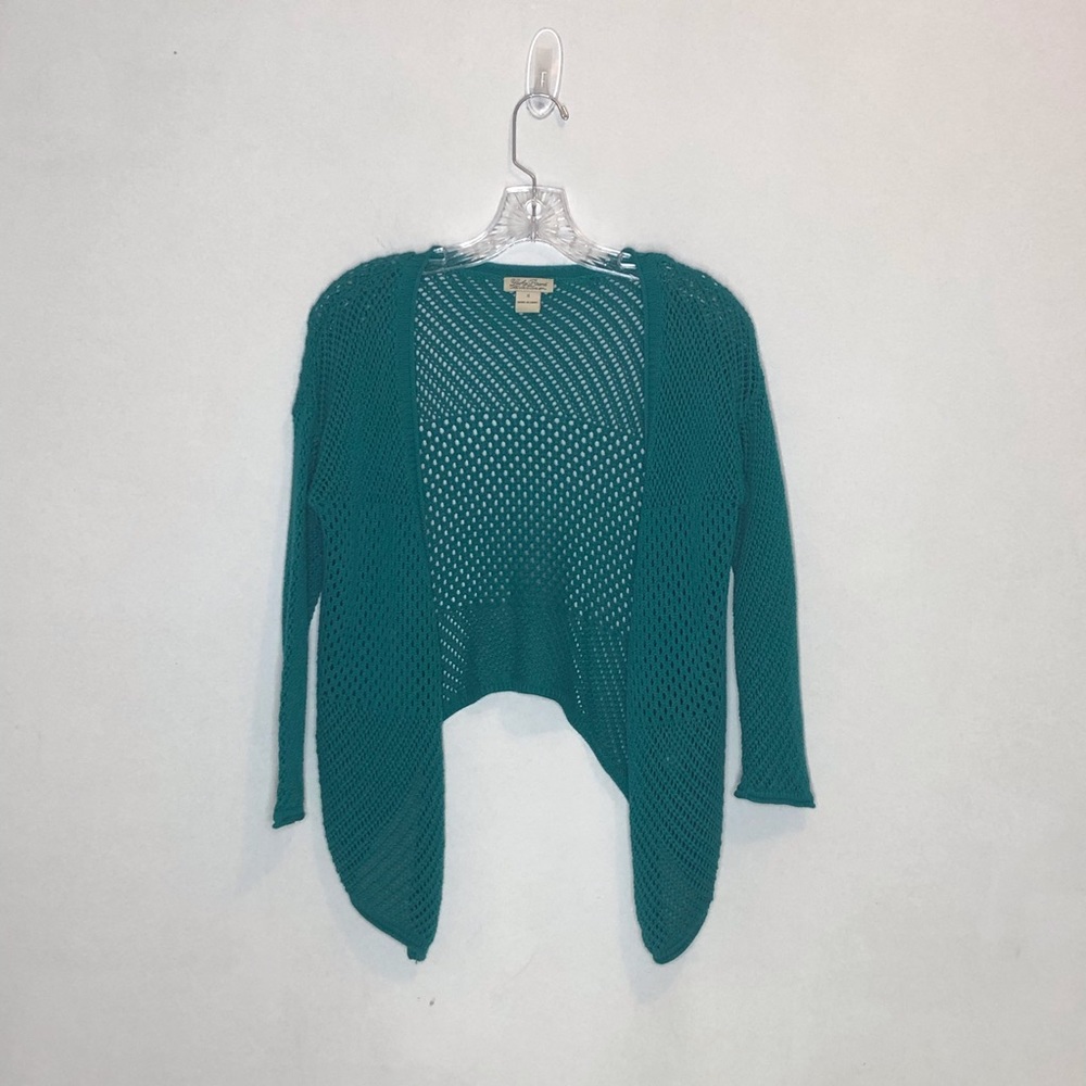 Lucky Brand Green Crochet Cardigan